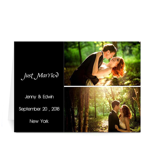 黑色雅緻款拼盤婚禮卡 個性化訂製