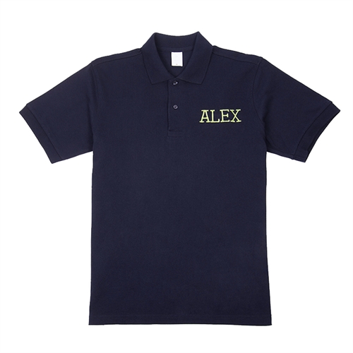 成人超大號定制海軍刺繡 Polo 衫