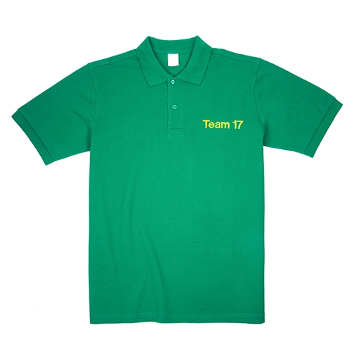 創建您自己的刺繡綠色 Polo 衫，2XL