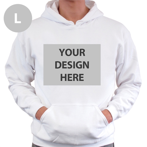 定制個性化白色套頭連帽外套 (Hoodie)L碼