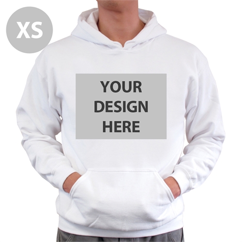 定制個性化白色套頭連帽外套 (Hoodie) XS碼