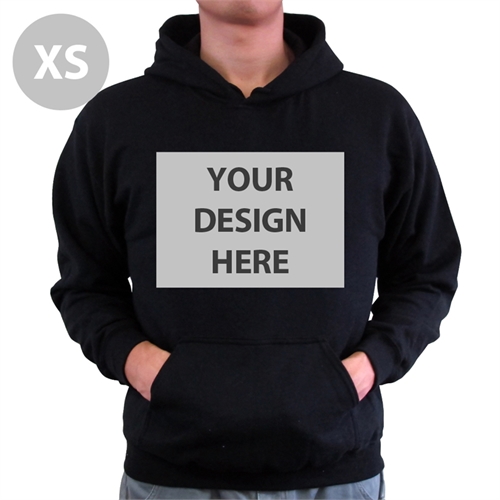 定制個性化黑色套頭連帽外套 (Hoodie) XS碼
