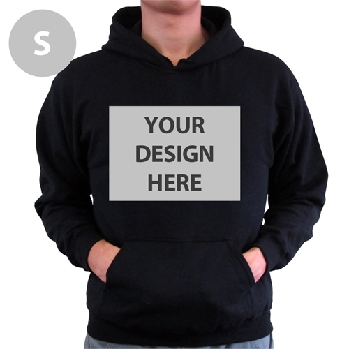 定制個性化黑色套頭連帽外套 (Hoodie) S碼