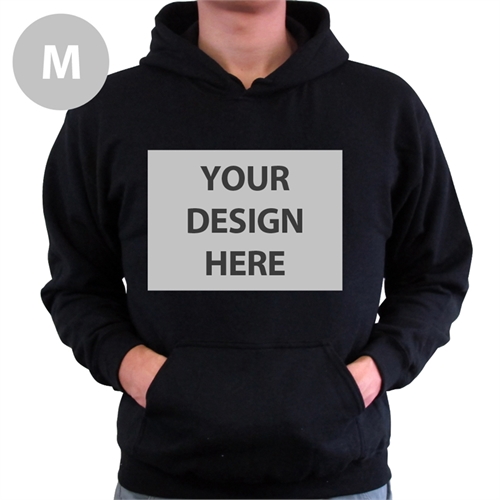 定制個性化黑色套頭連帽外套 (Hoodie) M碼