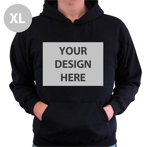 定制個性化黑色套頭連帽外套 (Hoodie) XL碼