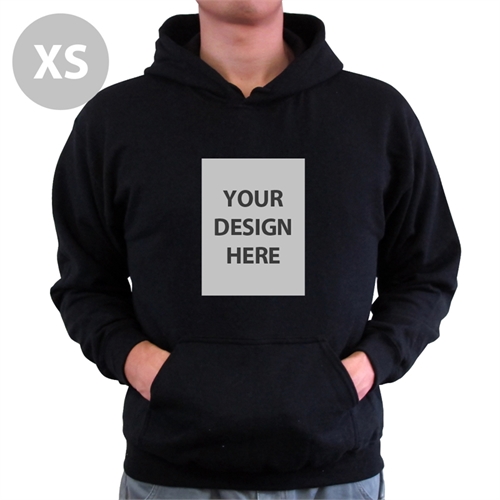 定制照片黑色套頭連帽外套 (Hoodie) XS碼