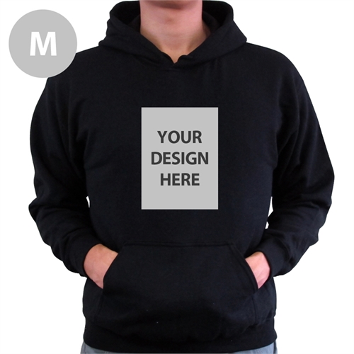 定制照片黑色套頭連帽外套 (Hoodie) M碼