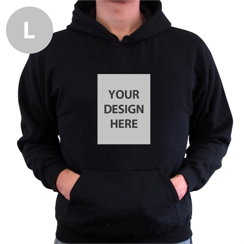 定制照片黑色套頭連帽外套 (Hoodie)