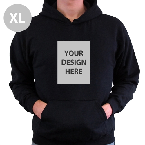 定制照片黑色套頭連帽外套 (Hoodie) XL碼